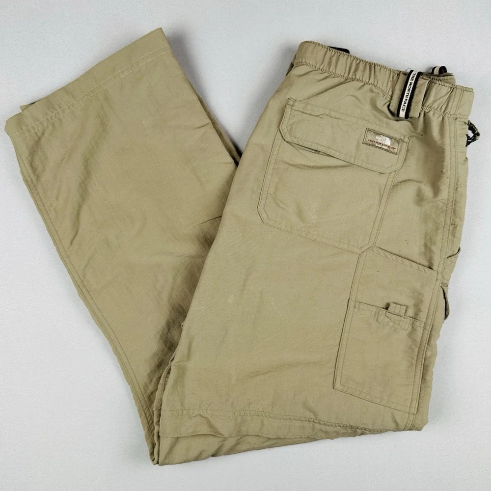 The North Face Convertible Zip Off Cargo Hiking Pants L Beige Nylon Gorpcore